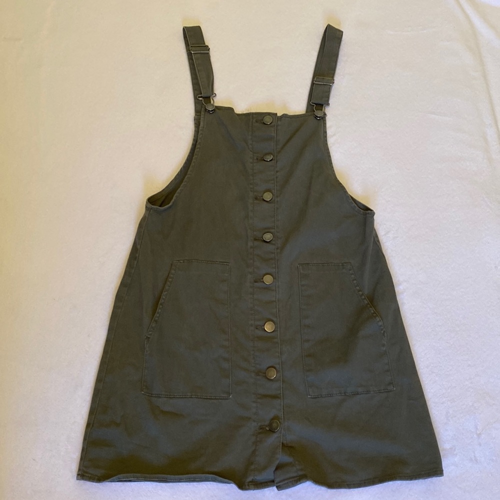 Love, Fire Army Green Overall Dress